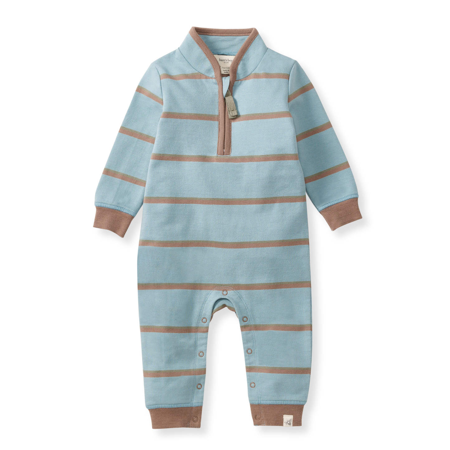 Holland Stripe Infant Blue Jumpsuit: Mountain Blue