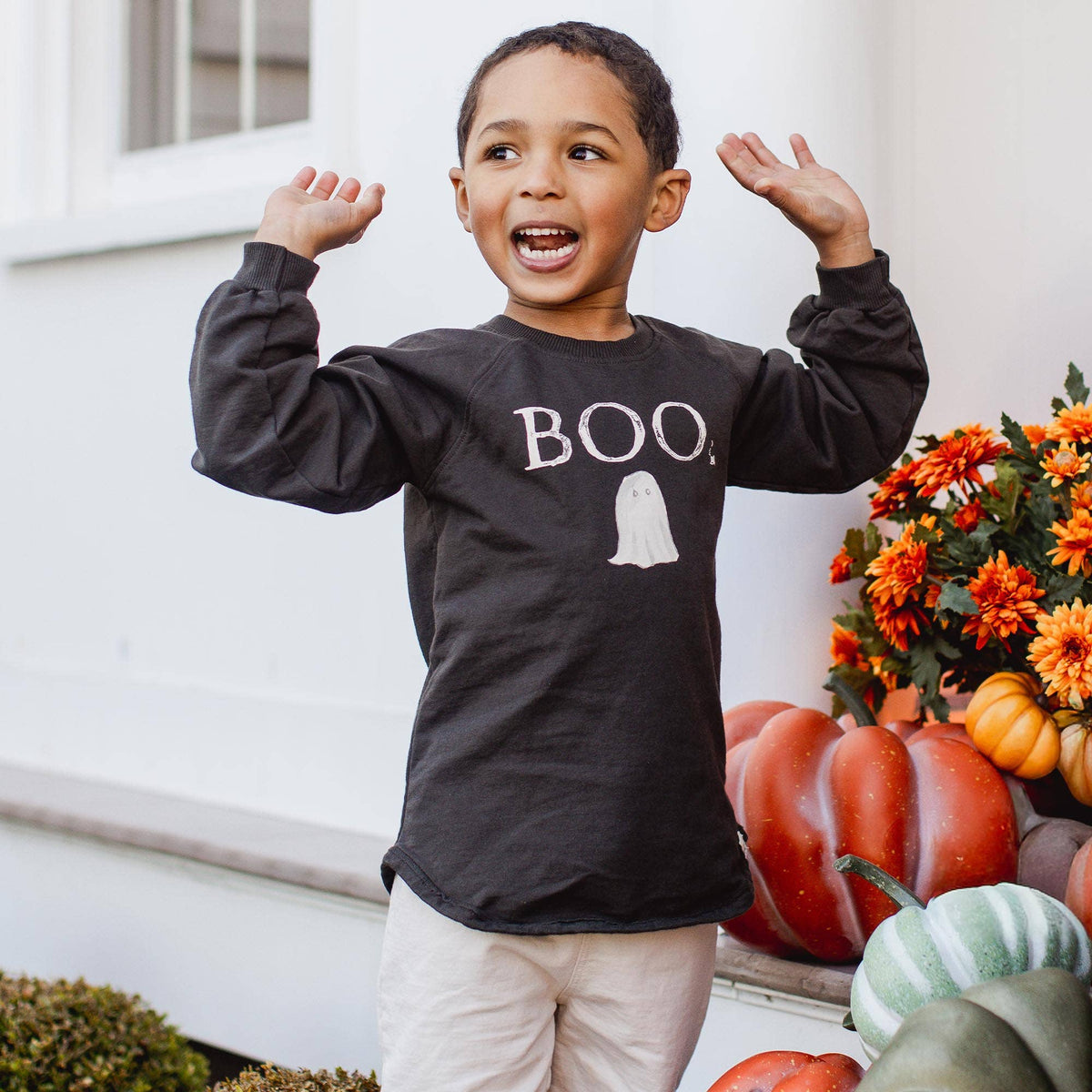 Boy wearing boutique boys clothing from Wild Lapin Children's Boutique