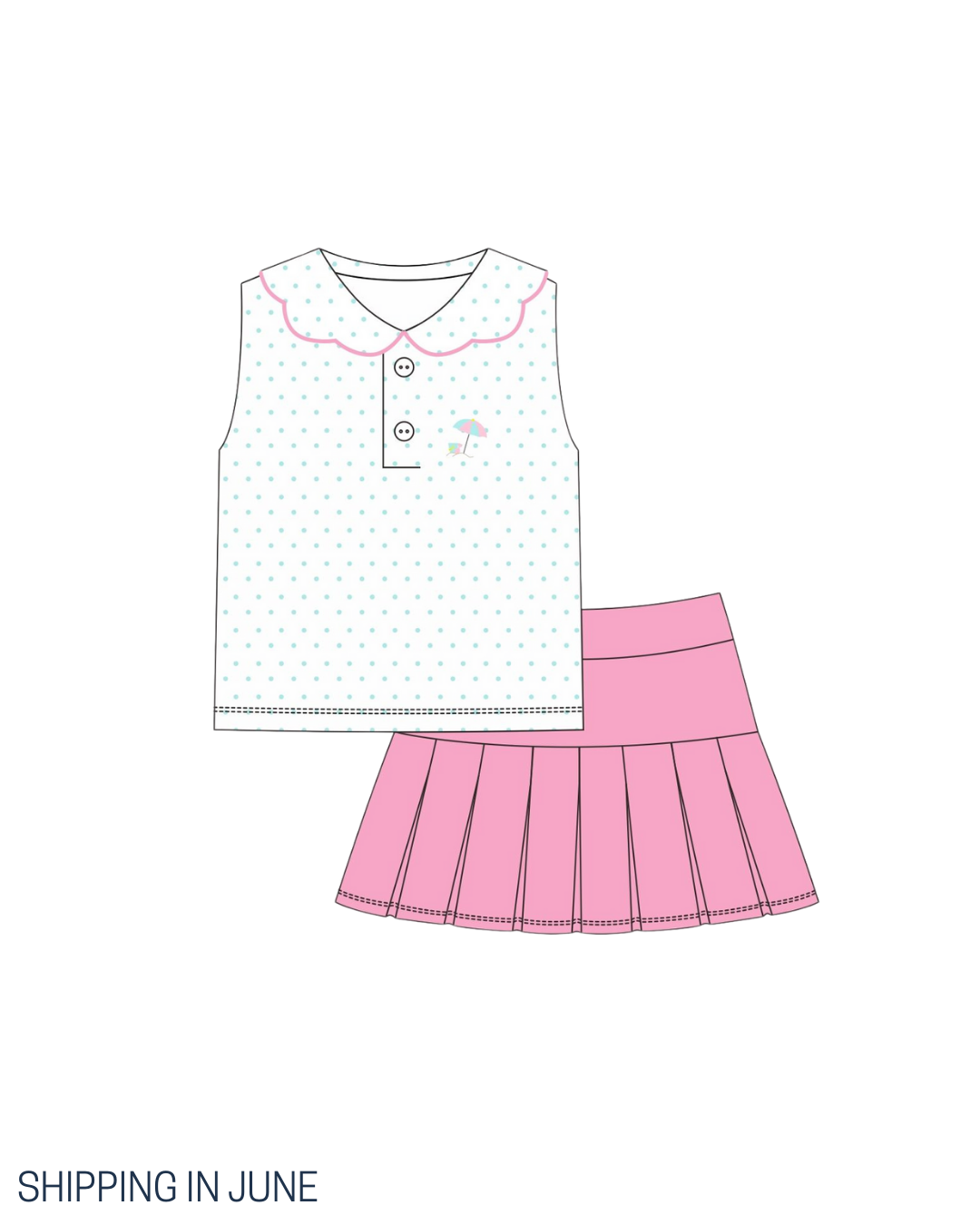 PO111: Beach Umbrellas Skirt Set: