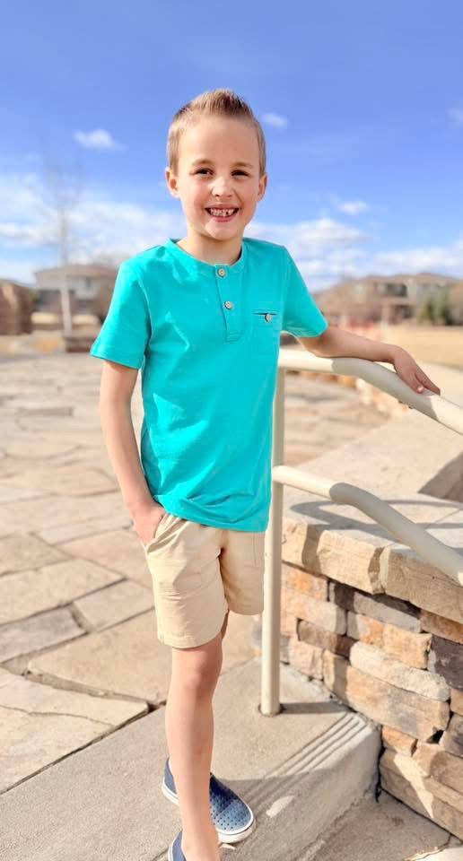 Boys Teal Short Sleeve Shirt