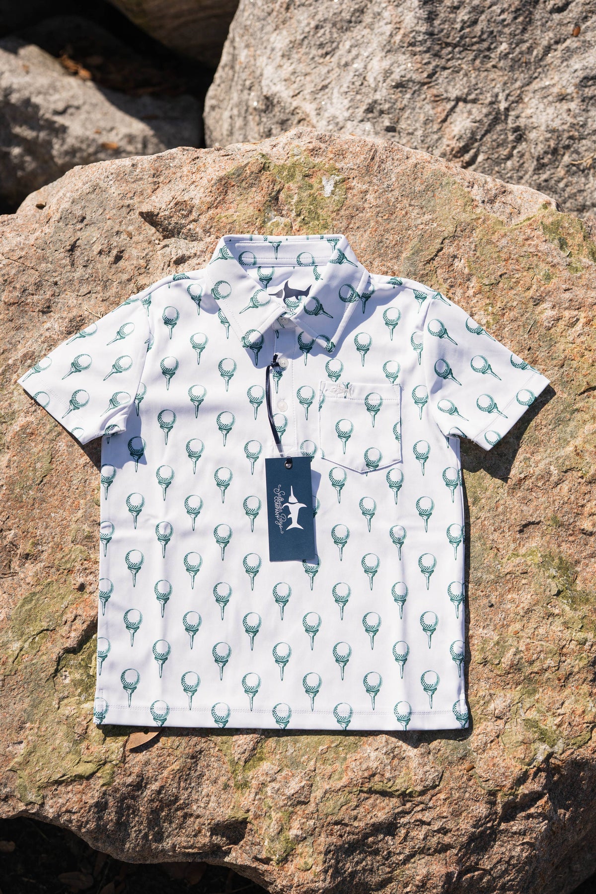 Inshore Performance Polo White Golf Print: White Golf Print / 2t