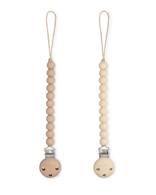 Baby Pacifier Clips, 100% Food Grade Silicone by Comfy Cubs: Pink Blush