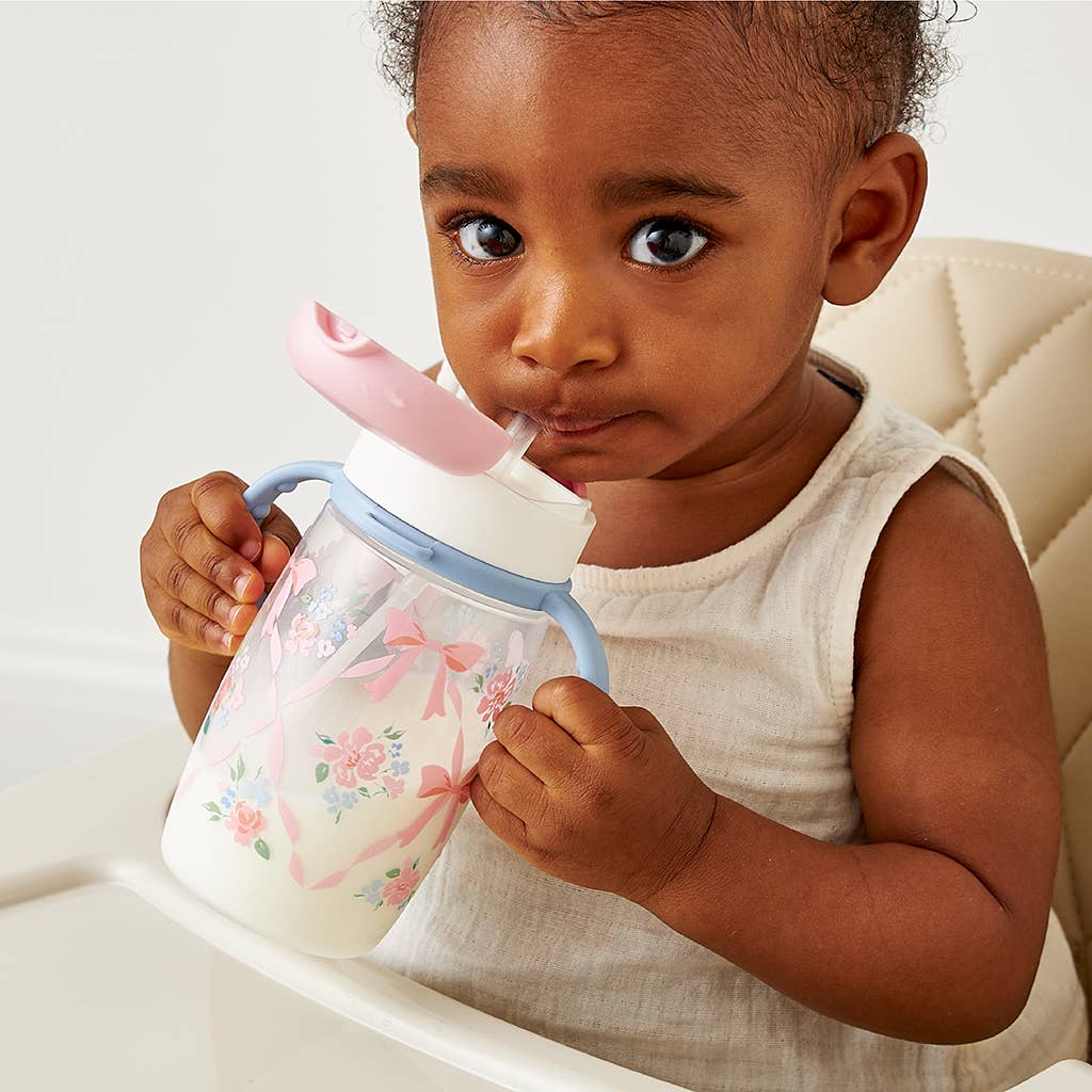 Itzy Sips™ Straw Cup With Snap-Close Lid: Ribbons & Roses