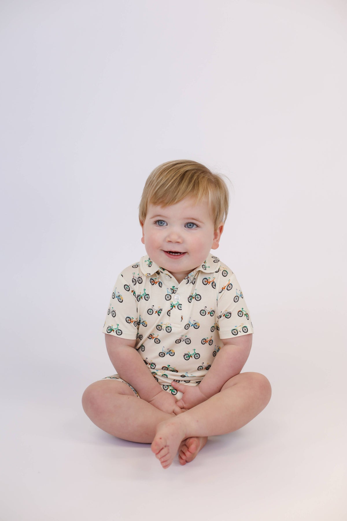 Bike Buddies Short Sleeve Polo Romper 
