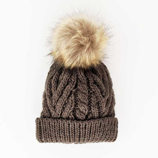 Loden Green Pop Pom Pom Beanie Hat Baby & Kids