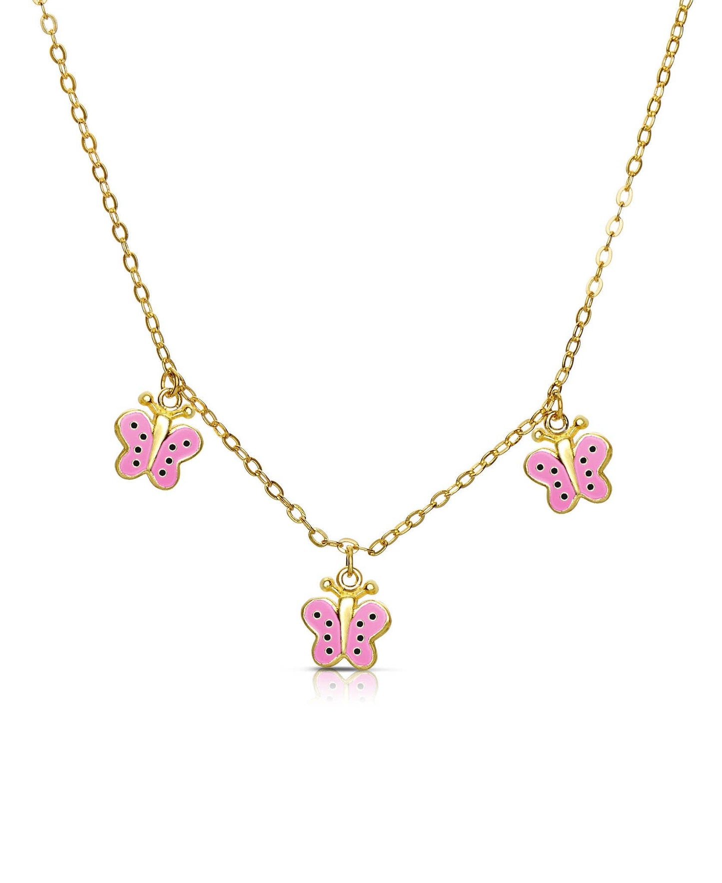 Butterfly Dangle Necklace: Purple
