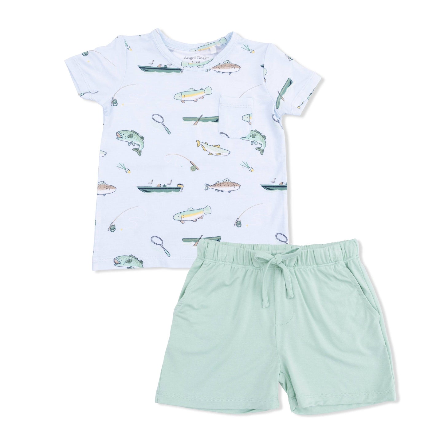Fishing - Crew Neck Tee with Casual Shortl