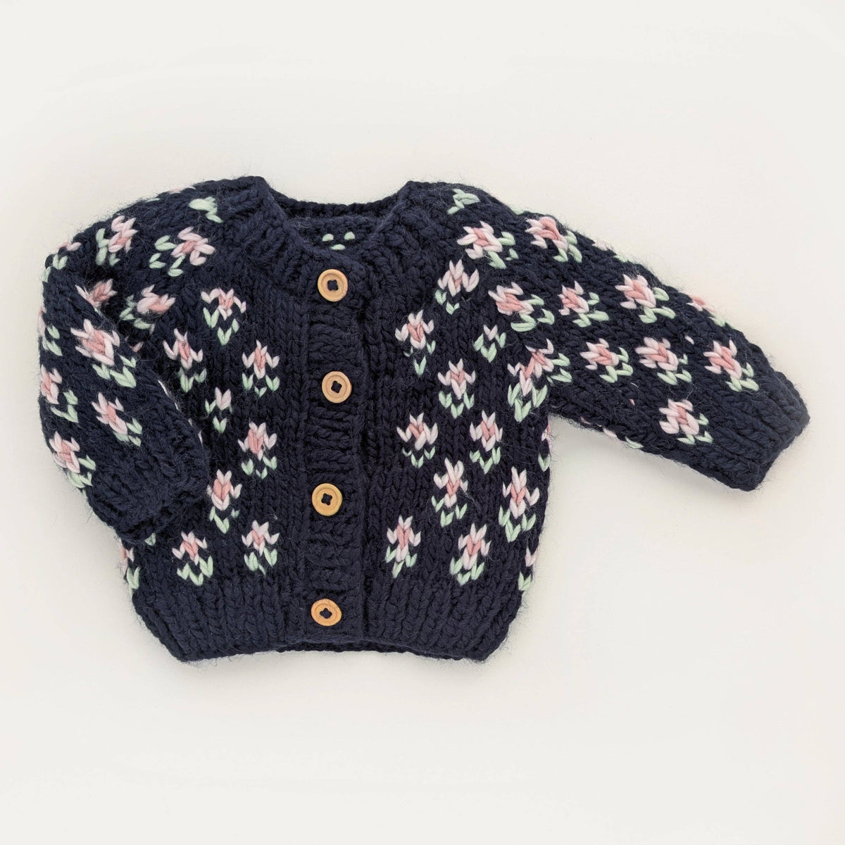 Bitty Blooms Indigo Cardigan Sweater Set for Baby & Toddler 0-6m