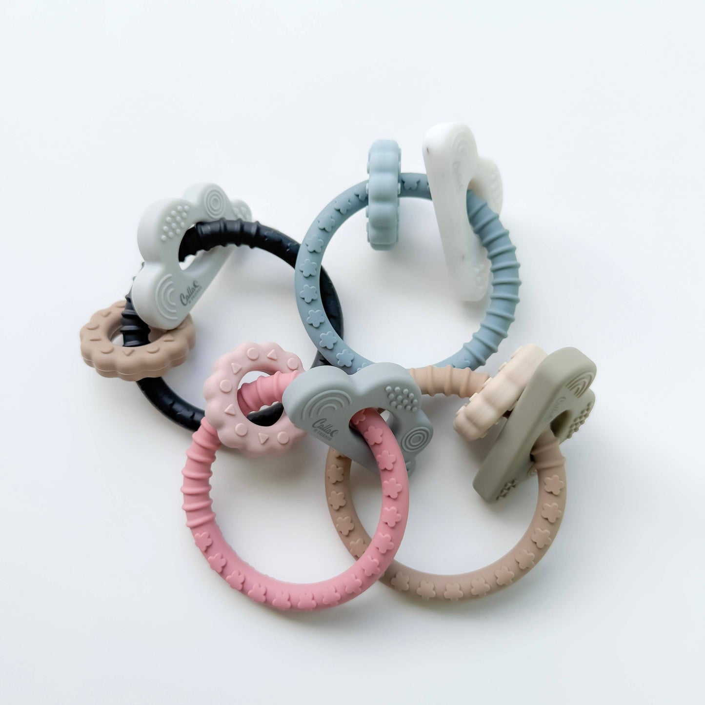 Cloudy Days Silicone Teether: Petunia Pink