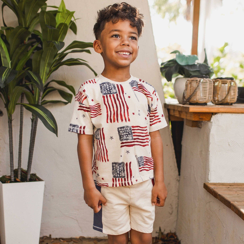 American Flag Boy Tee & Shorts Set