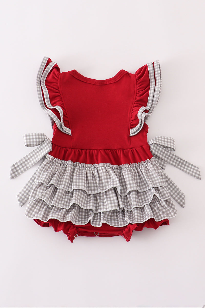 Alabama Elephant French Knot Ruffle Bubble - Wild Lapin Children’s Boutique