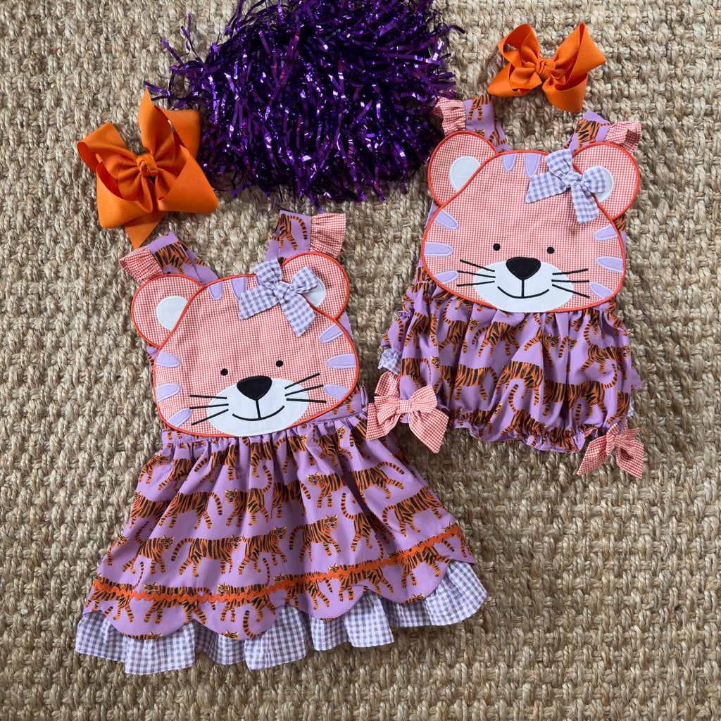 Orange & Purple Tiger Bubble - Wild Lapin Children’s Boutique