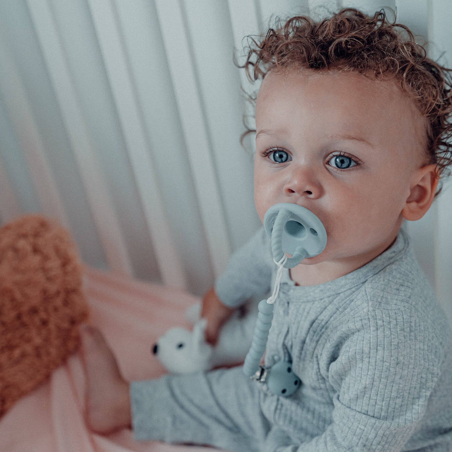Baby Pacifier Clips, 100% Food Grade Silicone by Comfy Cubs: Earth Green
