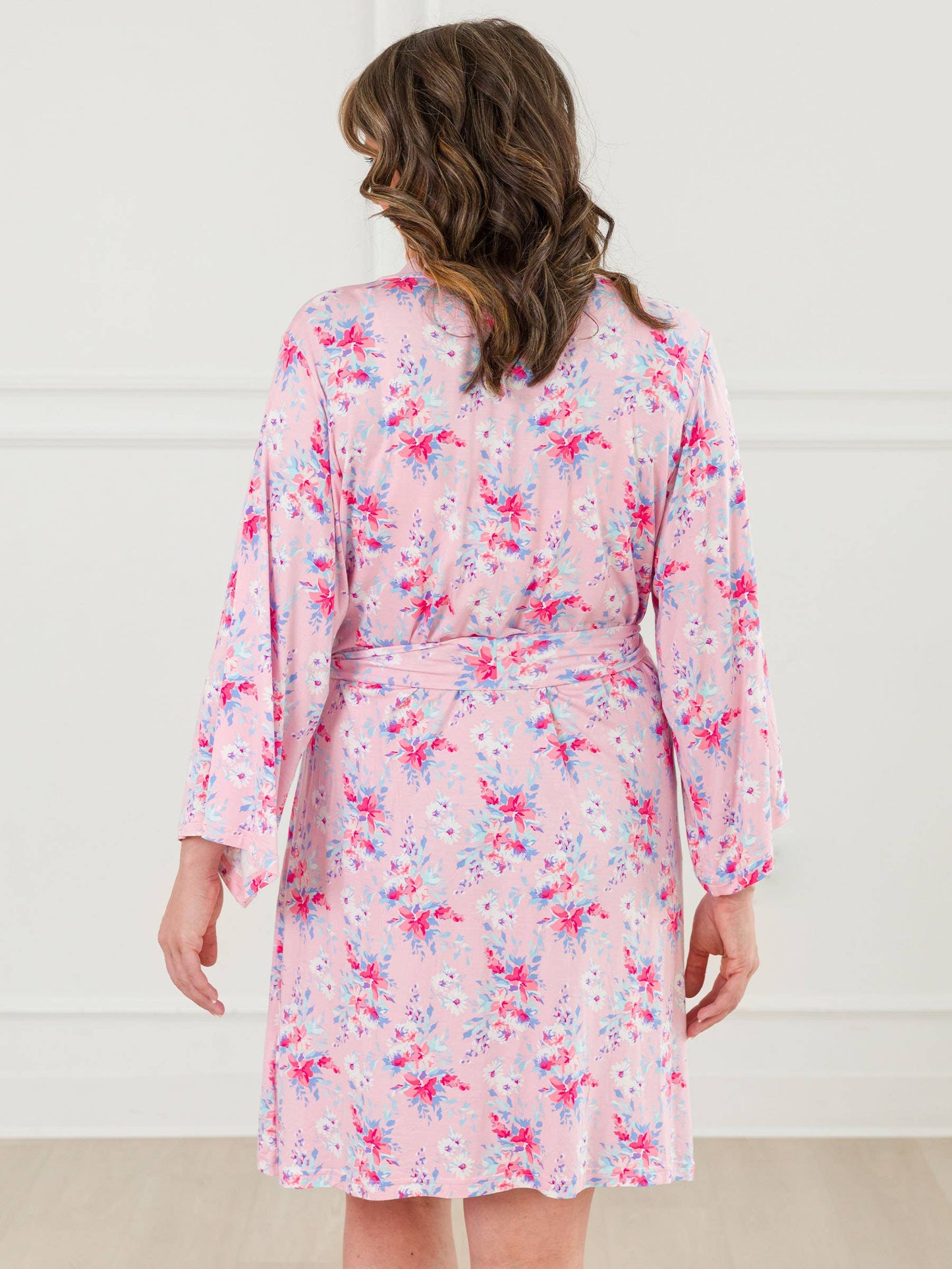 SoftSnooze™ Women's Bamboo Viscose Pretty in Pink Floral Mommy & Me Maternity Robe & Gown