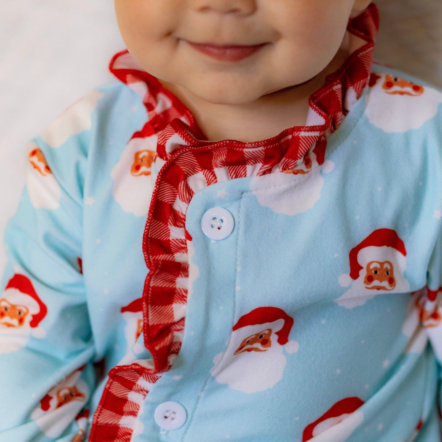 Baby Ruffle Buttflap Pajamas - Vintage Santa Holiday Lounge: 3M