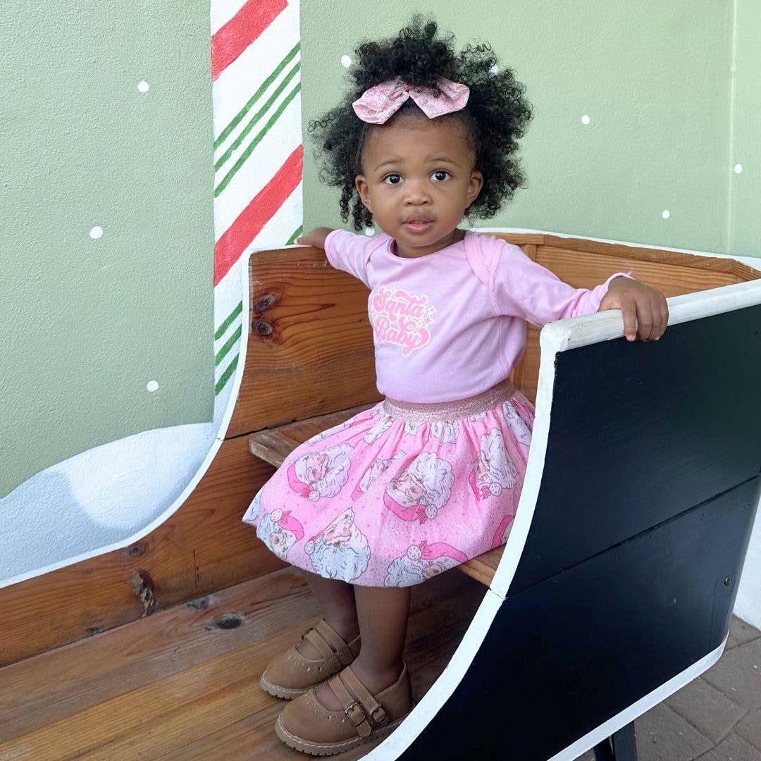 Retro Santa Christmas Tulle Bow Baby Headband - Hair Bows