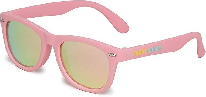 Kids Flexible Wire Sunglasses - Pink/Pink & Yellow Lenses