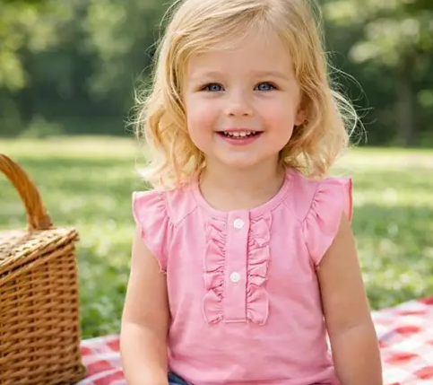 Cherries Hot Pink Girl's Pima Top: 6X