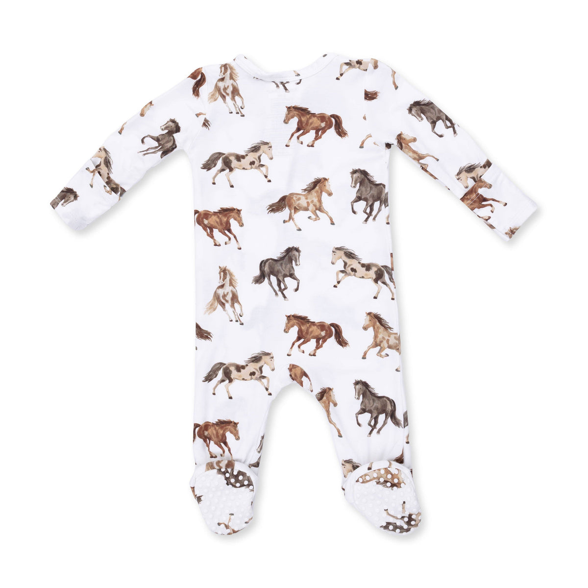 Wild Horses - 2 Way Zipper Footie: NB