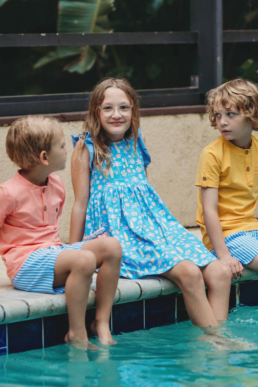 Boys Yellow Short Sleeve Tab Tee