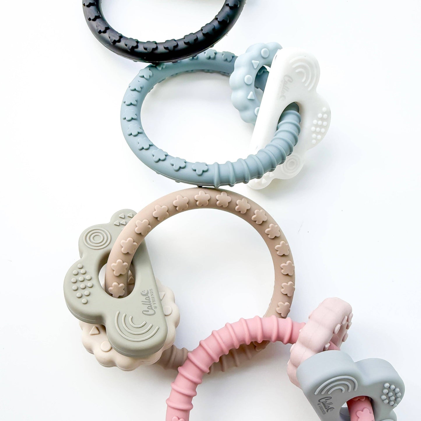 Cloudy Days Silicone Teether: Petunia Pink