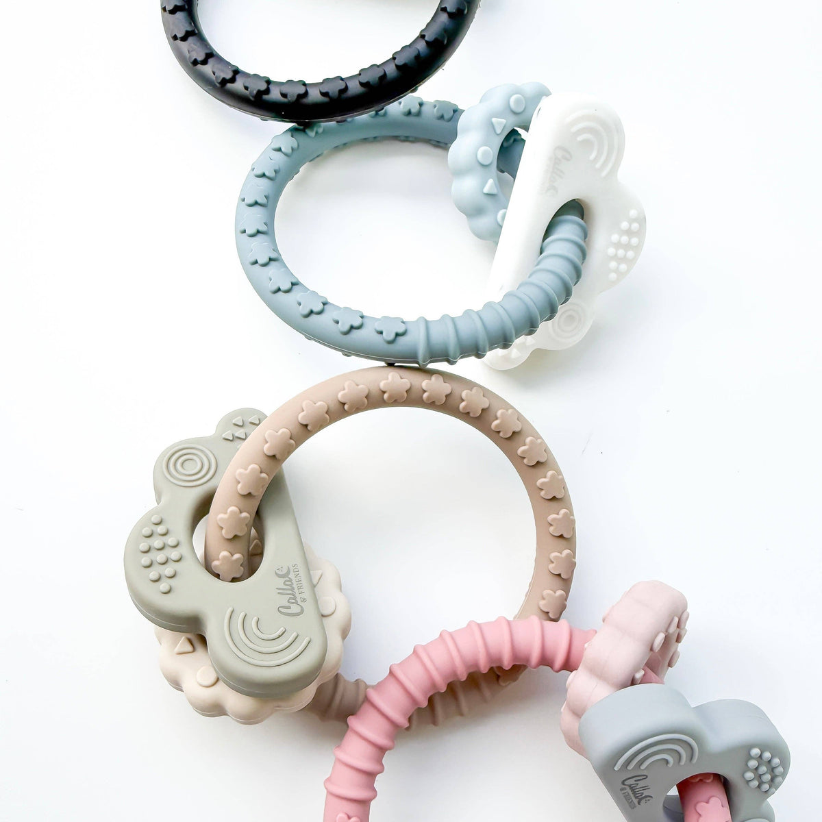 Cloudy Days Silicone Teether: Petunia Pink
