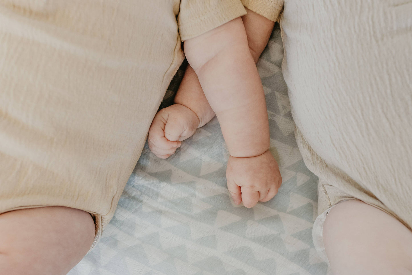 Muslin Swaddle Baby Blanket - Mountains Swaddle: Ice Blue