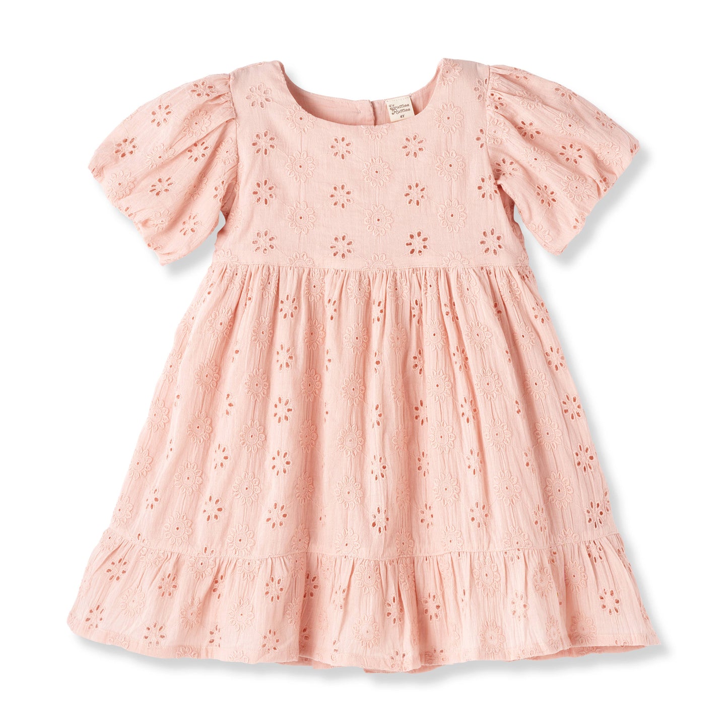 Eleanor Pink Eyelet Puff Sleeve Dress