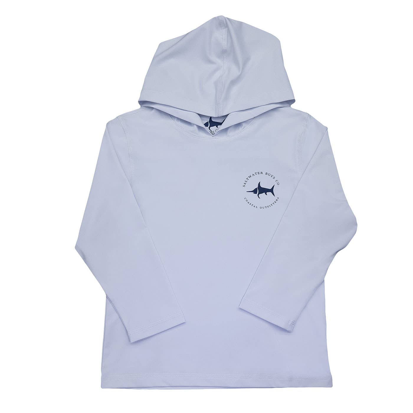 Boys Performance Hoodie White Fishing