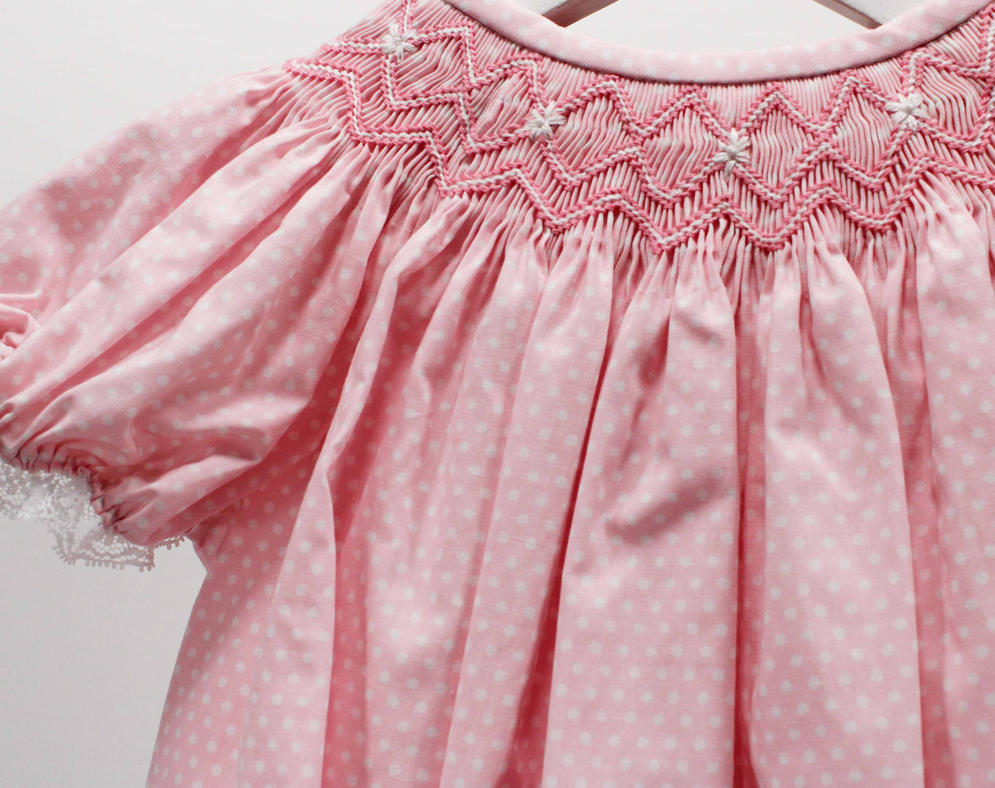 Pink & White Dots Sophia Bubble: NB