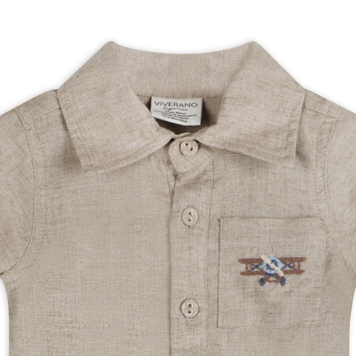 Bennett Linen Baby Romper Jumpsuit (Linen Blend): Natural