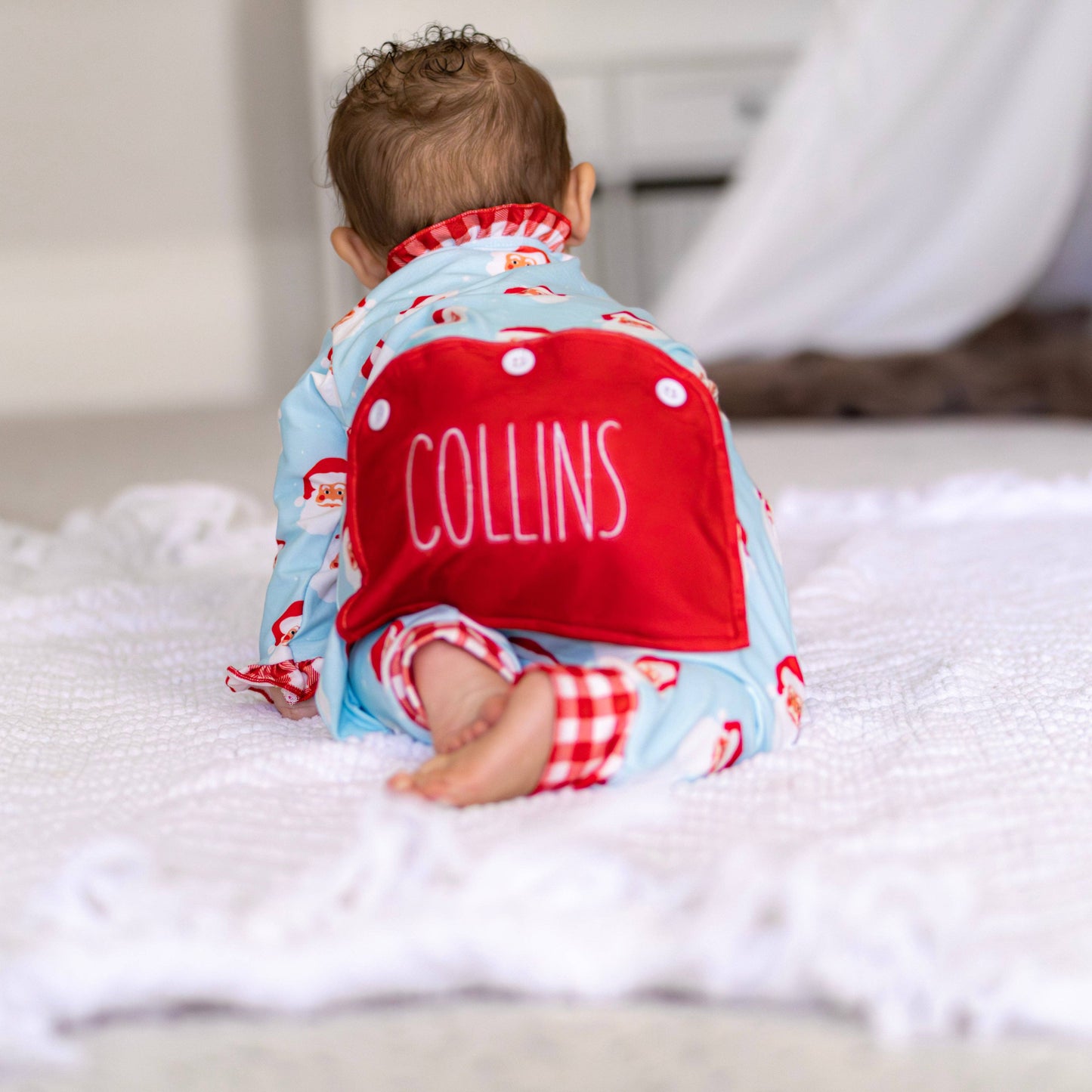 Baby Ruffle Buttflap Pajamas - Vintage Santa Holiday Lounge: 3M