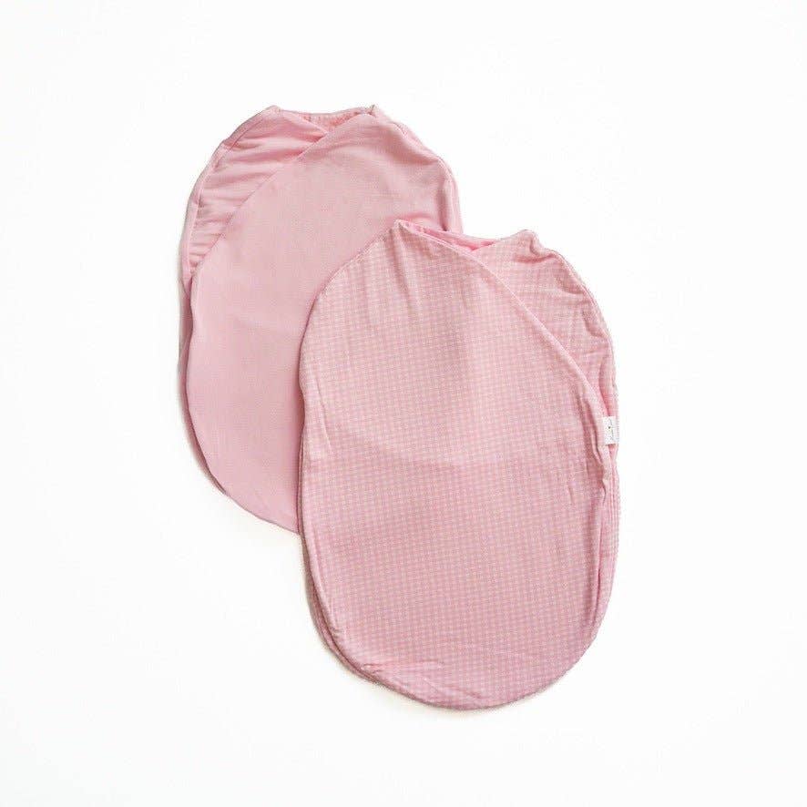 COCOON SWADDLE SET in Silky Modal: Bitty Blooms & Baby Pink Gingham / Small