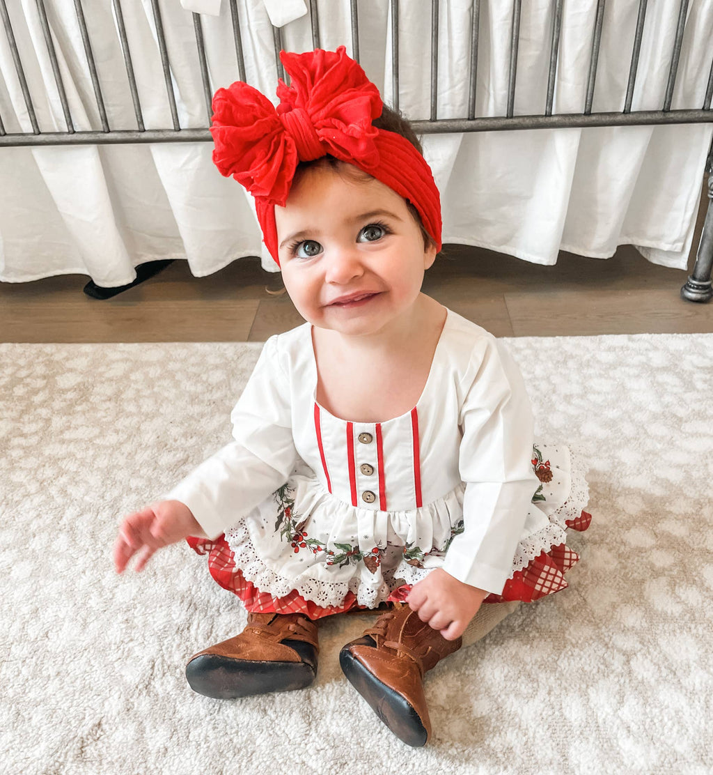 Bright Red Ruffled Headband