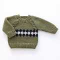 Geo Sweater Mossy Green Set for Baby & Toddler: 0-6 months