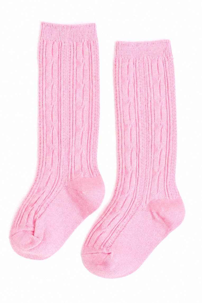 Blossom Cable Knit Knee High Socks: 1.5-3Y