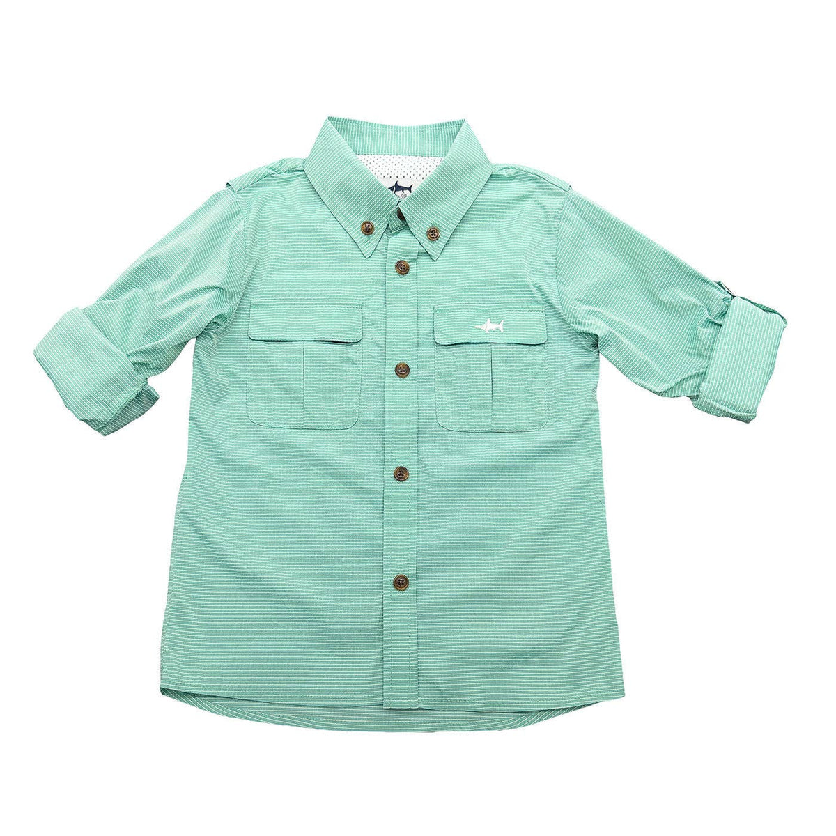 Flagler Performance Fishing Shirt Green Stripe: Green Stripe