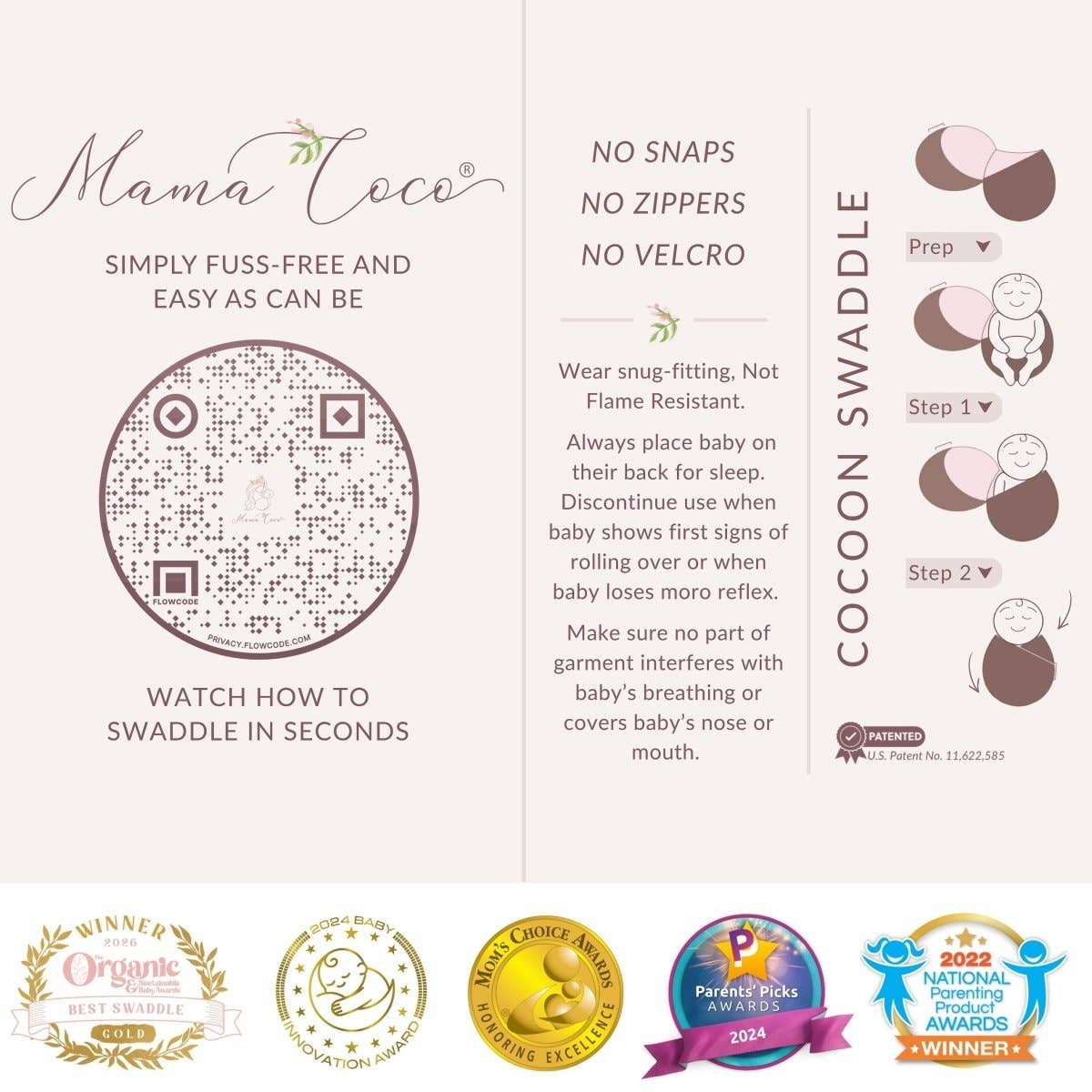 COCOON SWADDLE: Dainty Dots / Small