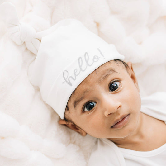 Hello! Knot Hat - Silver by Luna and Arlo