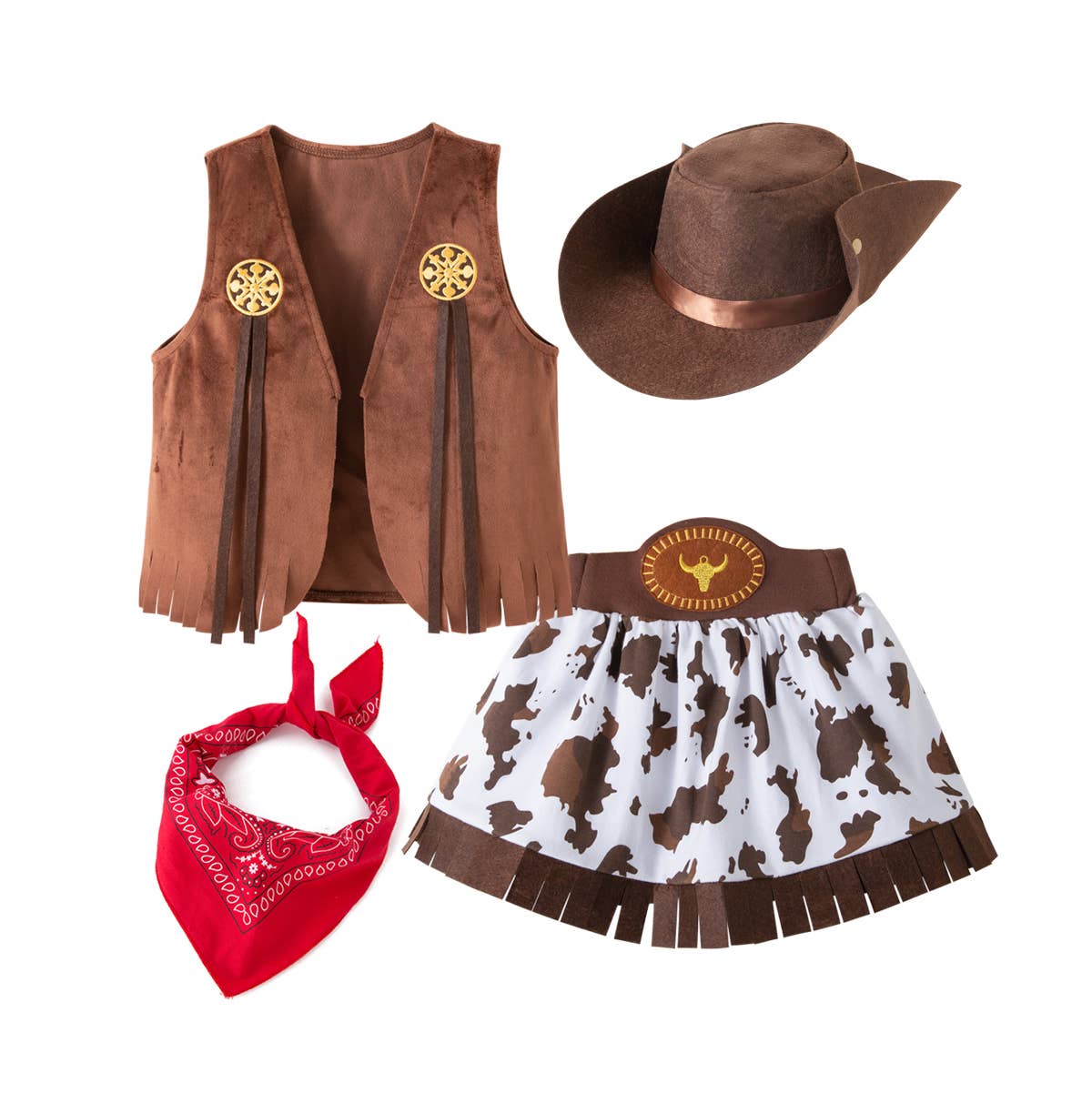 Cowgirl 4pcs Girl Costume Set :