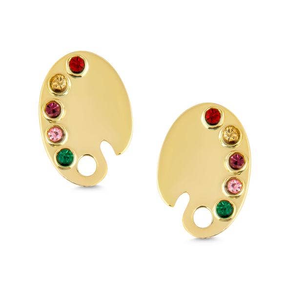Art Palette With Crystals Stud Earrings