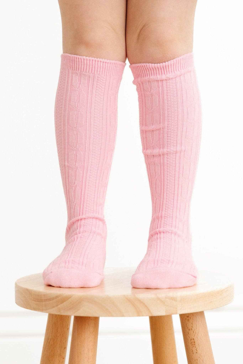 Blossom Cable Knit Knee High Socks: 1.5-3Y