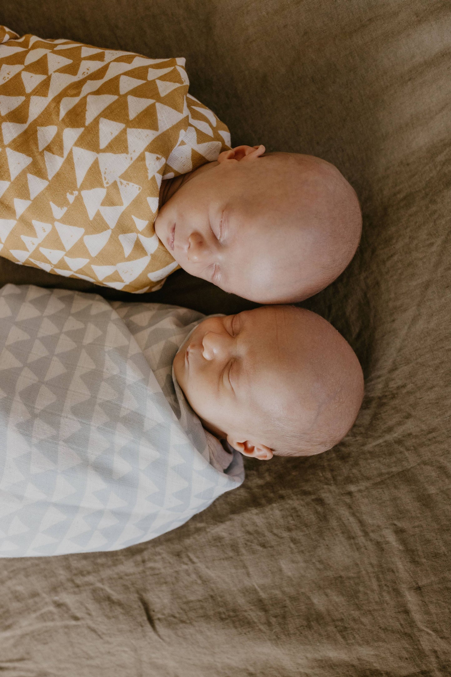 Muslin Swaddle Baby Blanket - Mountains Swaddle: Ice Blue
