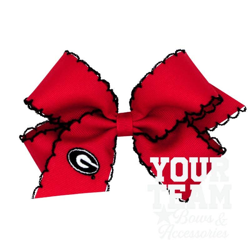 Medium Georgia Moonstitch Embroidered Hair Bow: GEORGIA