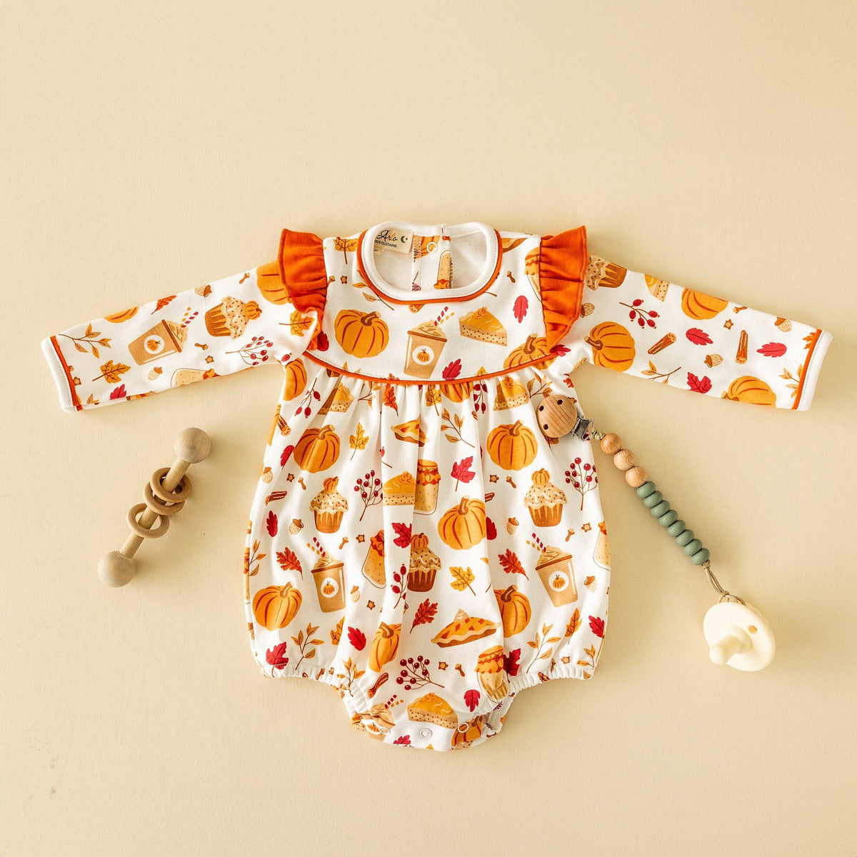 Pumpkin Spice Long Sleeve Flutters Bubble