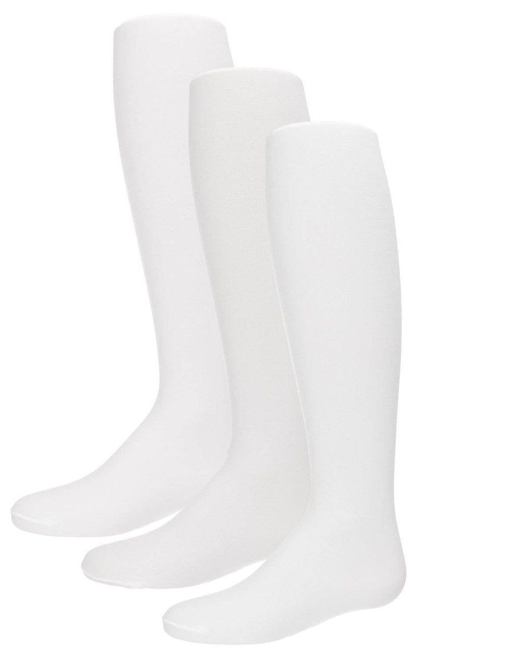 MeMoi Solid Nylon Infant Tights 3 Pack: White-Pink-White