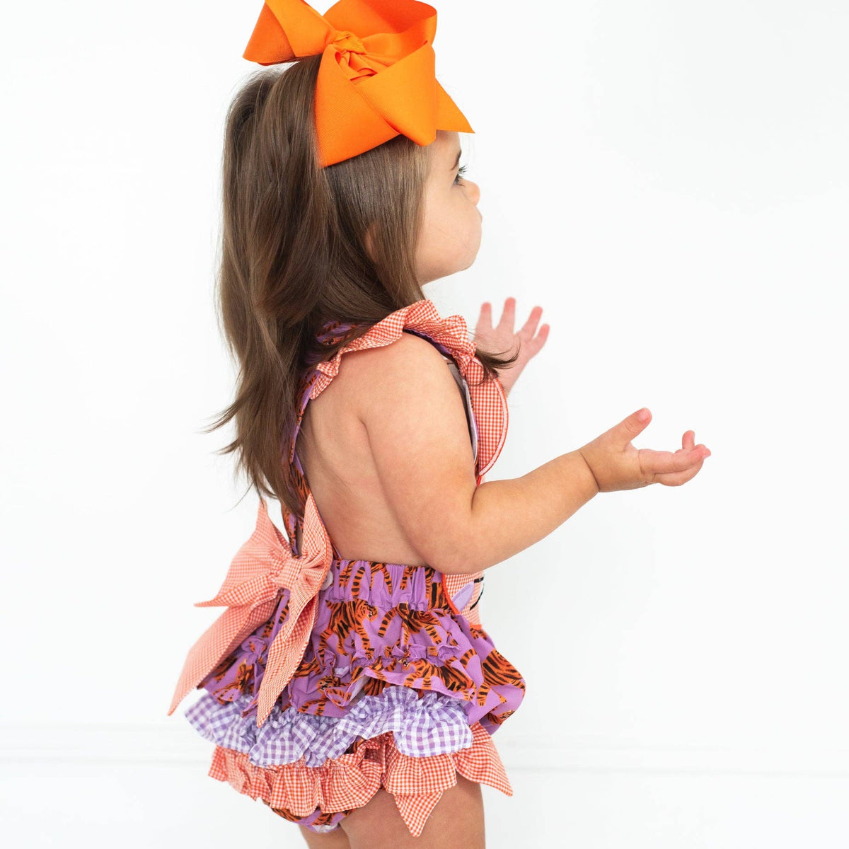 Orange & Purple Tiger Bubble - Wild Lapin Children’s Boutique