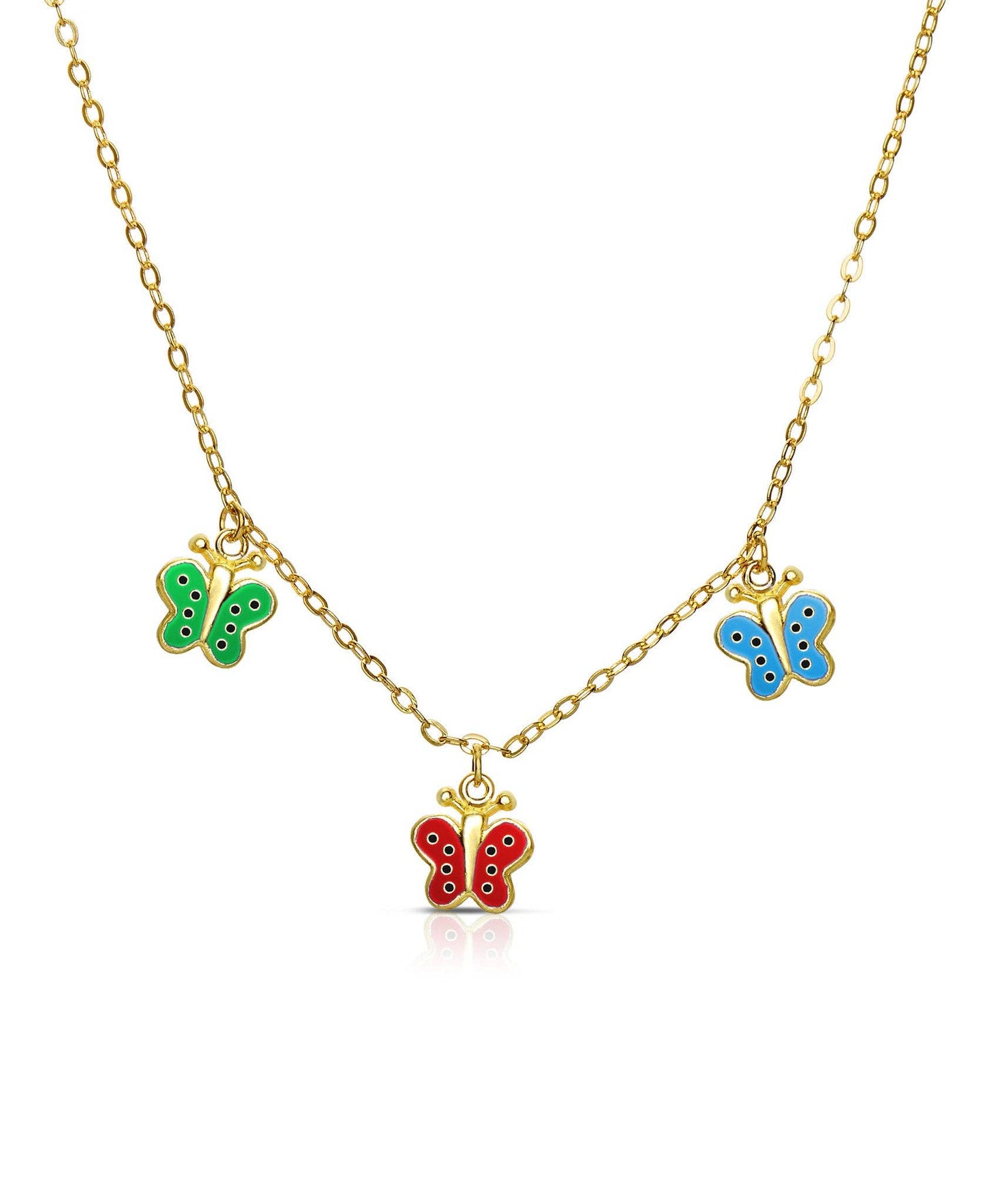 Butterfly Dangle Necklace: Purple