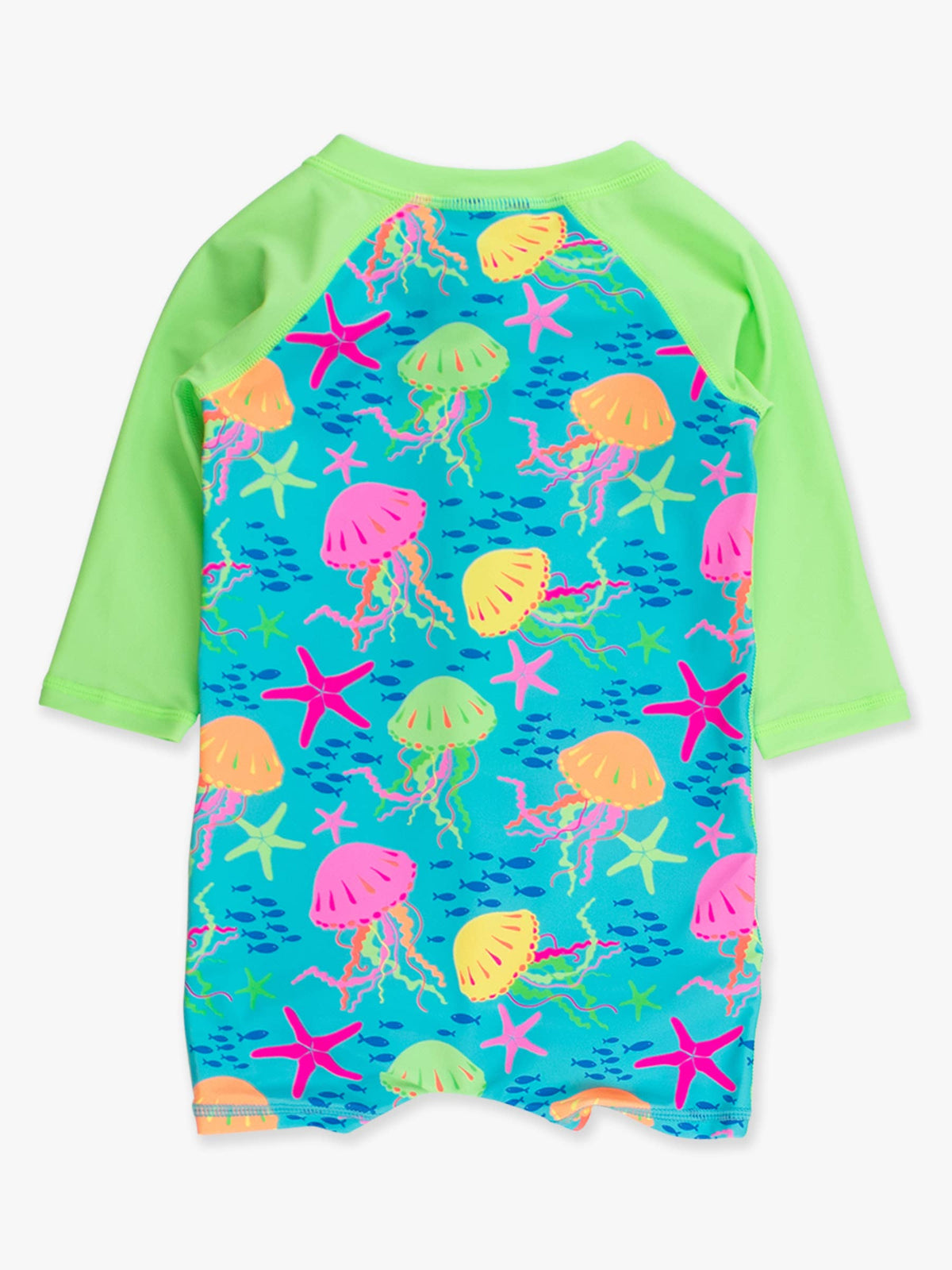 Baby Boys Neon Jelly Time Long Sleeve One Piece Rash Guard Swimsuit: Blue