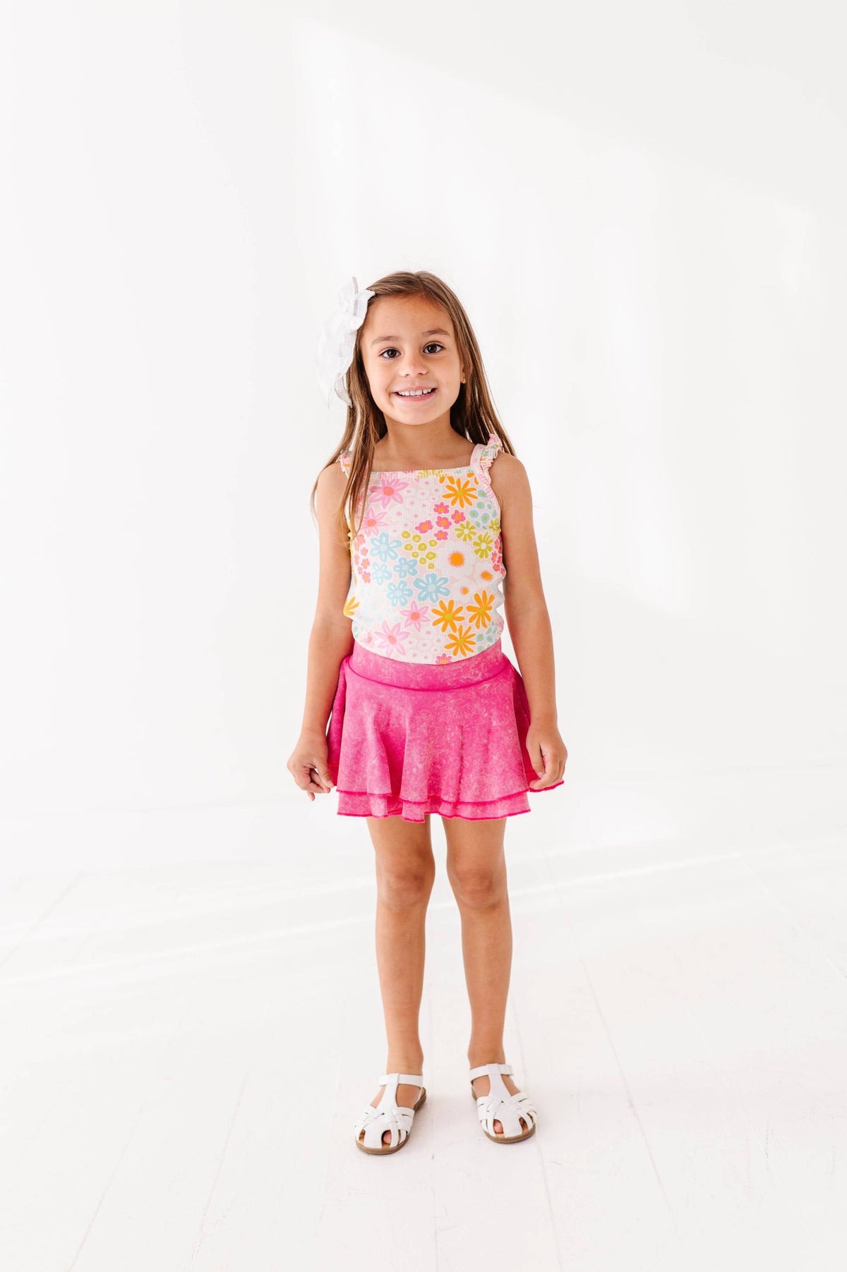 Summer Floral Ribbed Tank